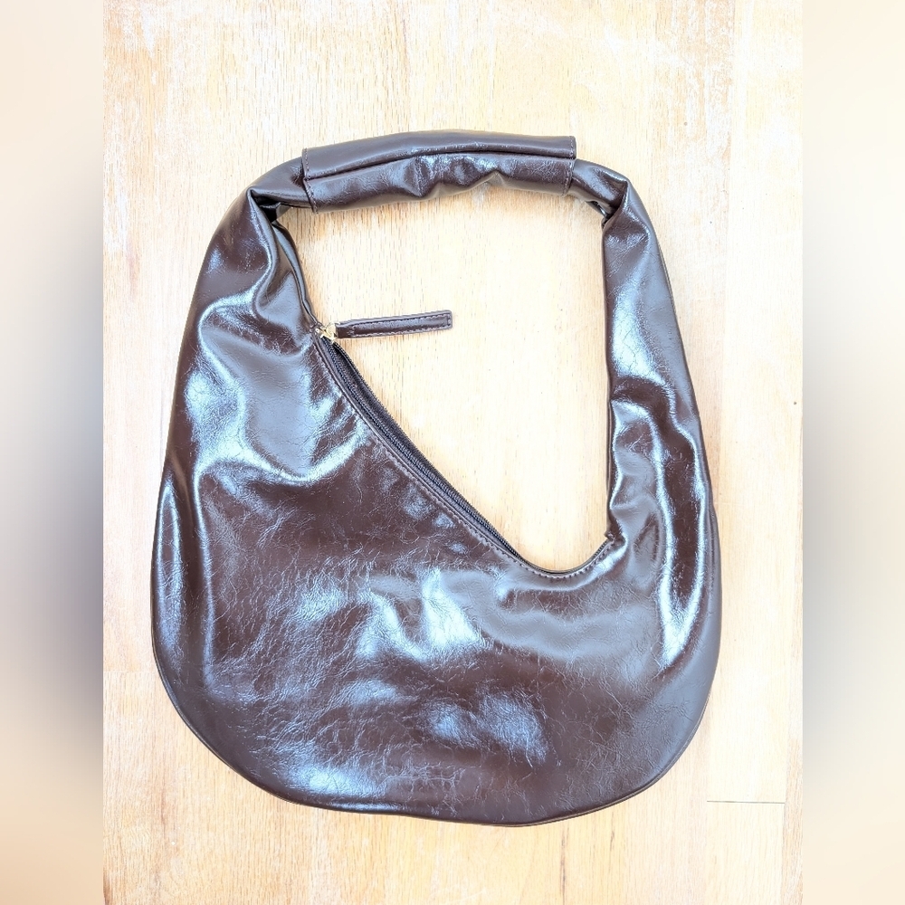 Cider Brand Brown Shoulder Bag - Y2K Hobo Crescent Bag